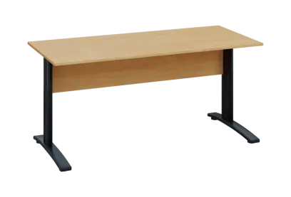 EPK 27 - 16 stůl kancelářský, kovová podnož černá, deska 25 mm, široký 1600 mm, javor horský